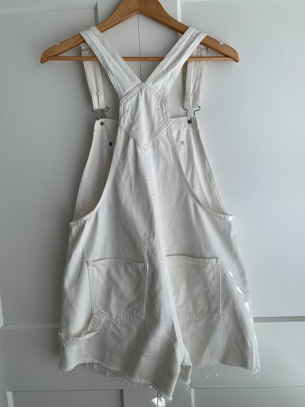 Denim Forum the 90's Silvie Baggy shortall white women's size M - Picture 4 of 11